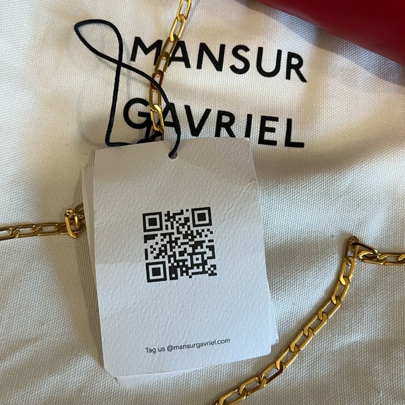 Mansur Gavriel Mini Cloud Clutch with Chain in Flame - Picture 4 of 13